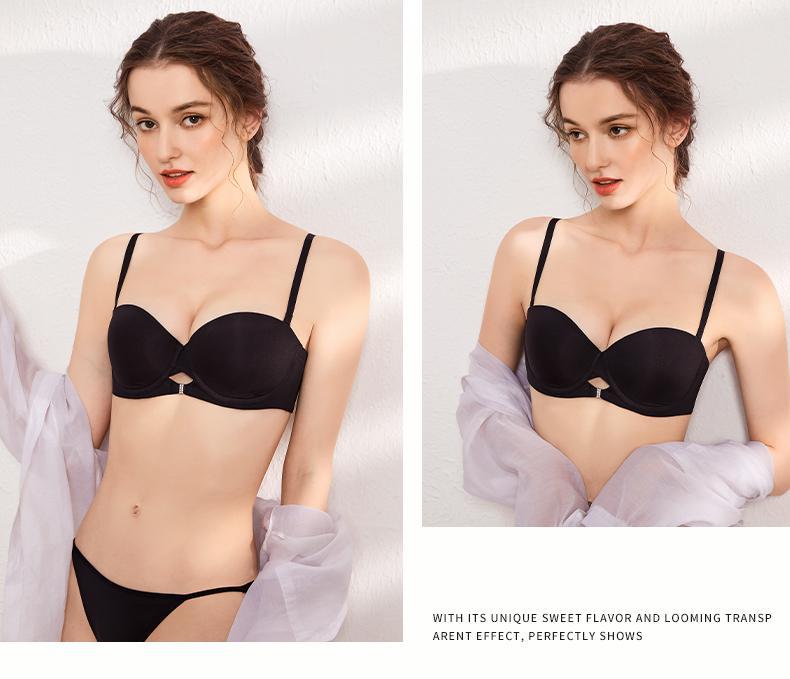 Cross-Border Sexy Seamless Underwear Glossy Strapless Anti-Slip Soft Steel Ring Bra Big Chest Makes You Look Smaller Plus Size Underwear Bra