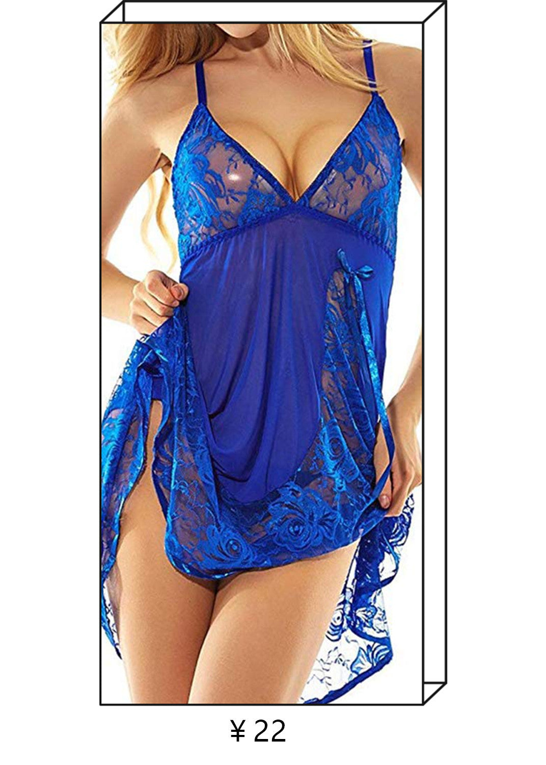European and American Foreign Trade Women's Sexy Lingerie Transparent Nightdress Eyelash Lace Nightgown eBay Source of Goods