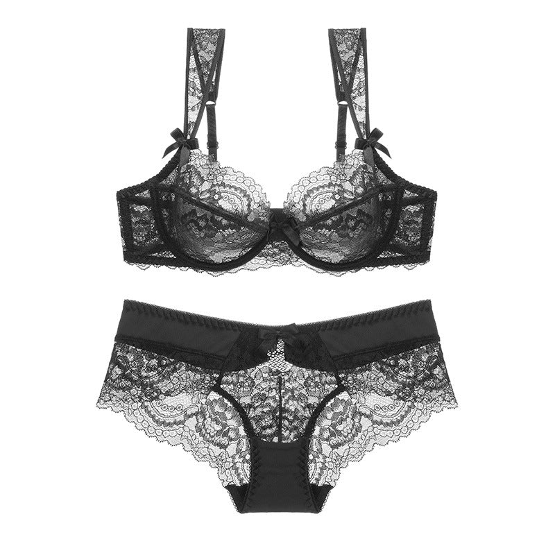 Manufacturer Wholesale Dropshipping Lace Ultra-thin Transparent Women's Bra Set Sexy Bra Breathable Underwear Set