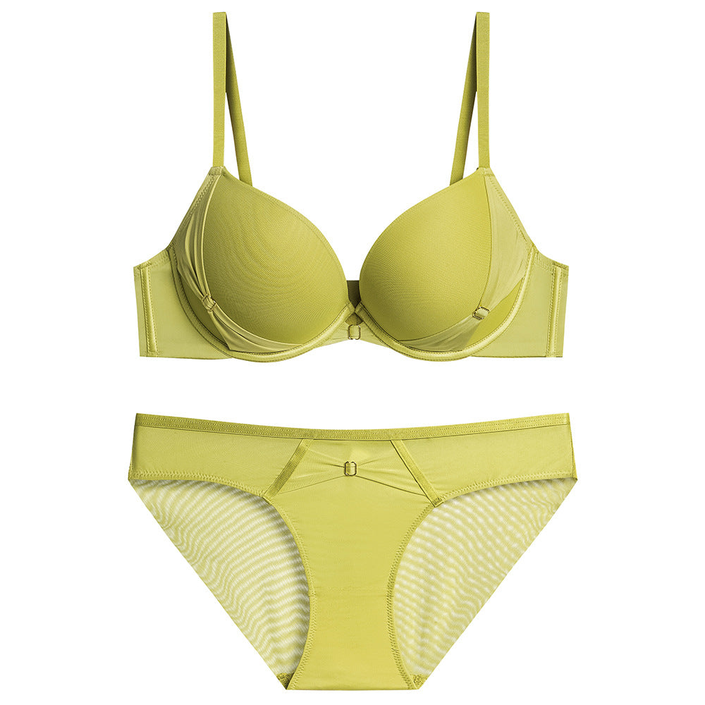 Cross-Border European and American Style French Bra for Women, Mesh Smooth Lace Sexy Lingerie, Large Bust Minimizer, Anti-Sagging Bra Set