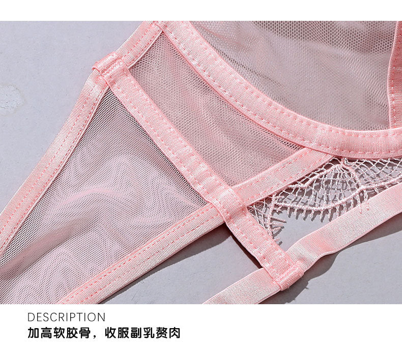 French Semi-Transparent Lace Lingerie Set Bra Sexy Pure Desire Hollow Bra Women's Push-Up Wholesale