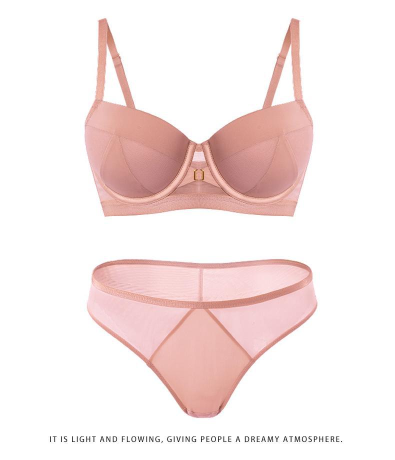 European and American Cross-Border Sexy Lingerie Seamless Half-Cup Small Chest Push-Up Bra Anti-Sagging Side Breast Collection Lift Bra Set