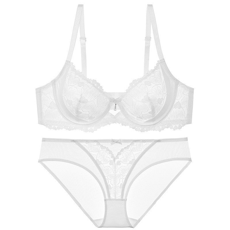 European and American Sexy Lace Lingerie for Women, French Style Ultra-Thin See-Through Plus Size Lingerie, Large Bust Minimizer, Anti-Sagging Bra Set