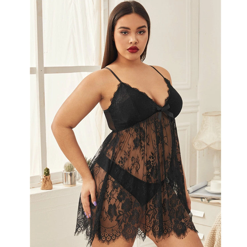 Plus Size Fat Lady Outfit plus size Amazon's new European and American fashionable and comfortable home pajamas set