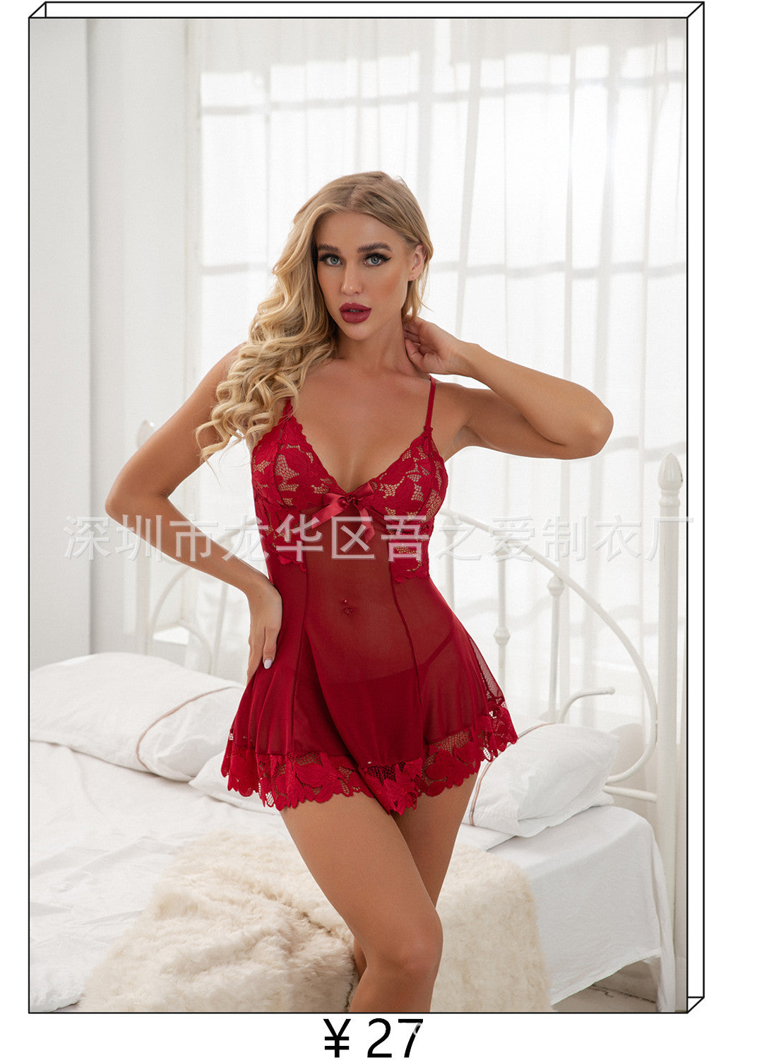 Women's Autumn New European and American Style Sexy Lace Long Sleeve Pajamas Temptation Lingerie In Stock