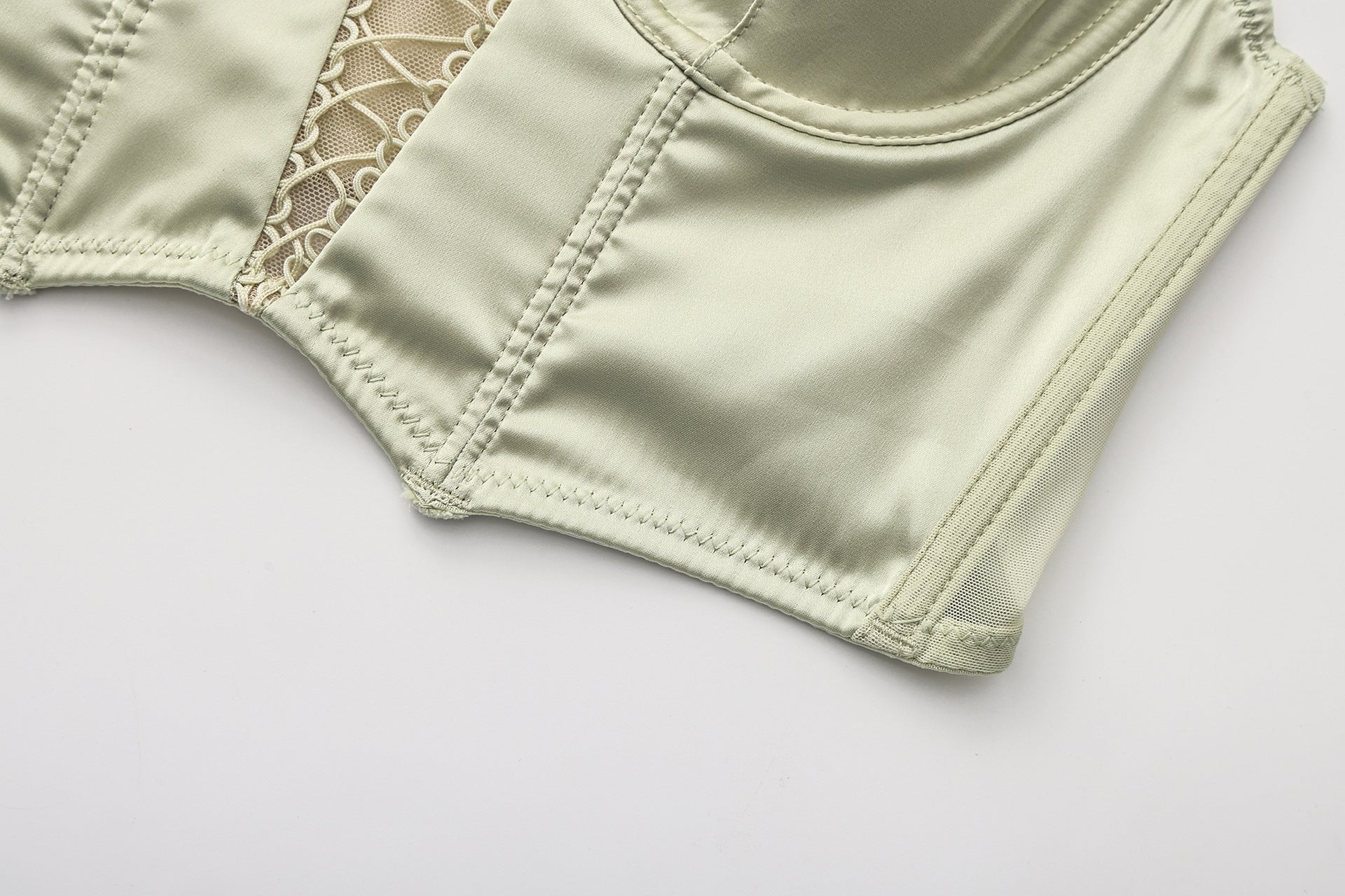 French Style Sexy Lingerie Summer Thin Retro Rose Fishbone Bra Vest Style Long Shaping Push-Up Bra