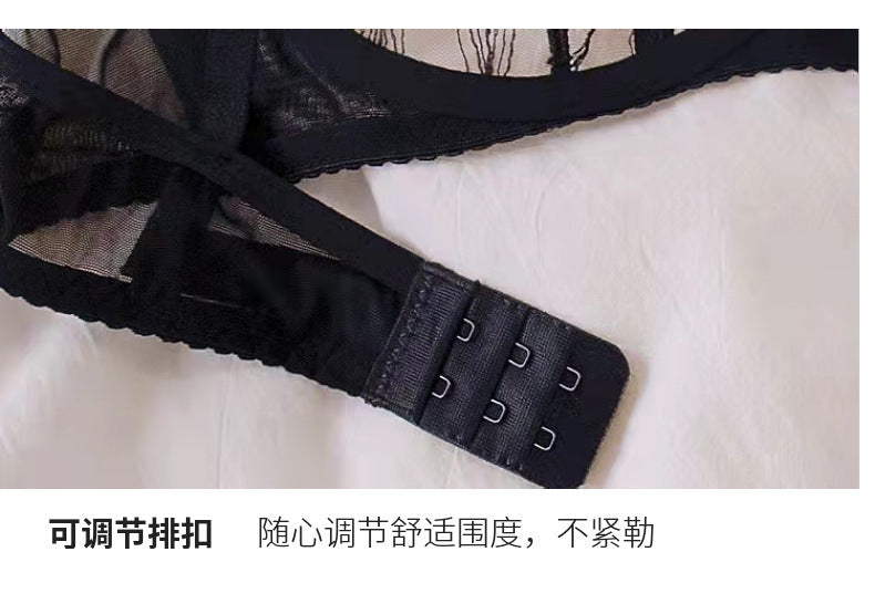 European and American Cross-Border Hot-Selling Sexy Lingerie Cross-Strap Lace Big Bust Minimizer Plus Size Lingerie Set