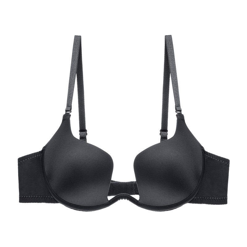 21/1 Cup Nai Shi Han Half Cup Bra Push-Up Small Chest Beauty Back Underwear for Women Summer U Deep Cut V Low Cut