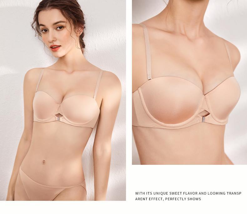 Cross-Border Sexy Seamless Underwear Glossy Strapless Anti-Slip Soft Steel Ring Bra Big Chest Makes You Look Smaller Plus Size Underwear Bra