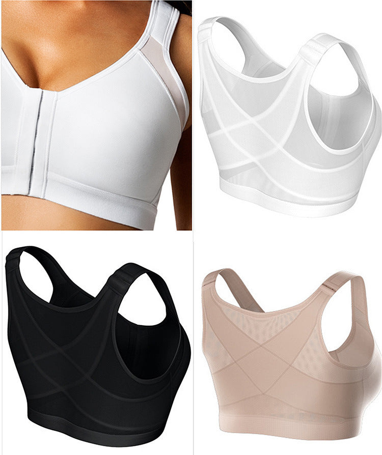 Cross-border European and American Front Buckle Sports Vest Wireless Adjustable Bra Running Yoga Sports Breathable Comfortable Underwear