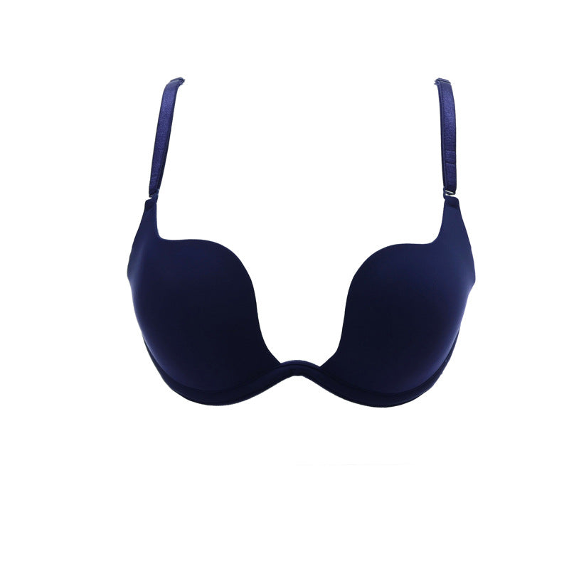 Manufacturer European and American Big Brand Backless Gown Wedding Dress Invisible Underwear Seamless Bra Beauty Back Gathered Multi-Functional Bra