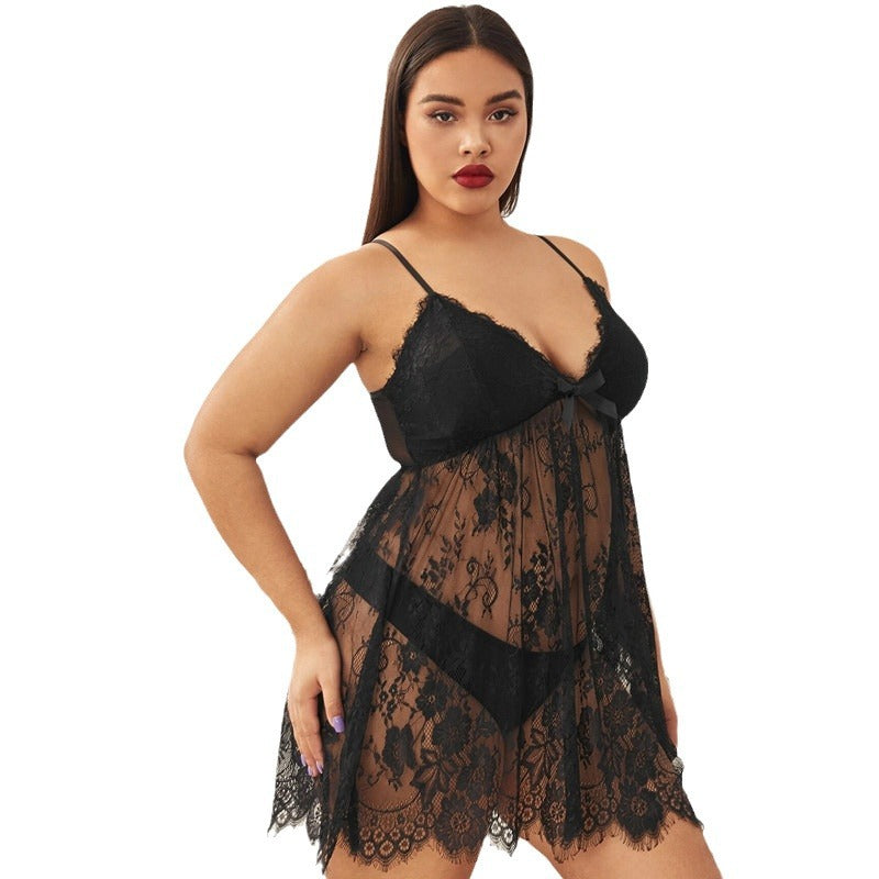 Plus Size Fat Lady Outfit plus size Amazon's new European and American fashionable and comfortable home pajamas set