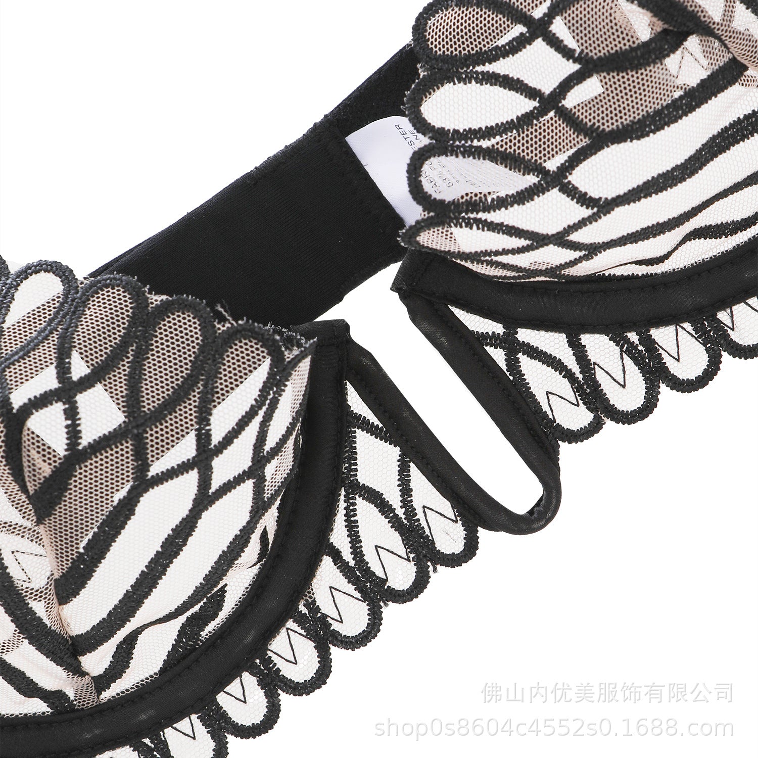 European and American French Style Lingerie for Women, Ultra-Thin and Deep U Shell-Shaped Embroidery Large Bust Minimizing Anti-Sagging Sexy Set Bra