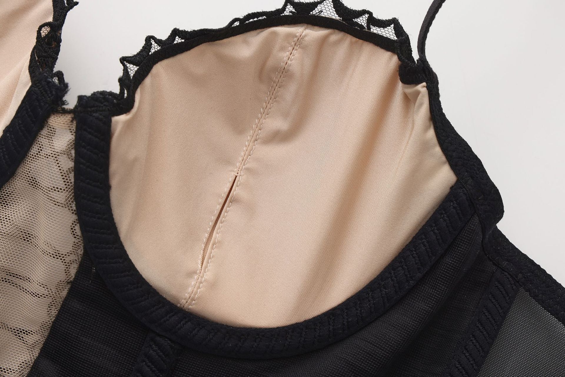 French Style Sexy Lingerie Summer Thin Retro Rose Fishbone Bra Vest Style Long Shaping Push-Up Bra