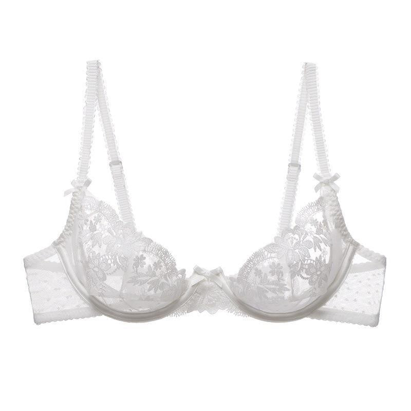 Sexy Lace Lingerie French Style Ultra-Thin Hollow Out See-Through Plus Size Bra Large Bust Minimizer Anti-Sagging Lift Bra
