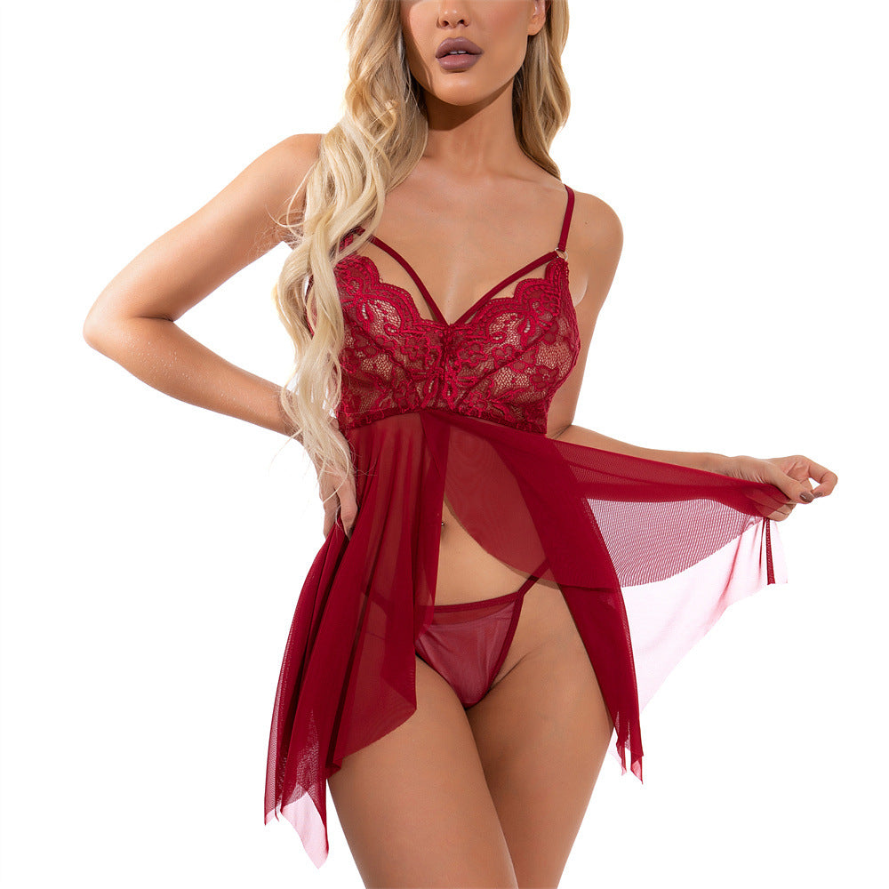 Sexy Lingerie AliExpress Amazon Women's Sexy Lingerie Lace Split Slip Dress New Style