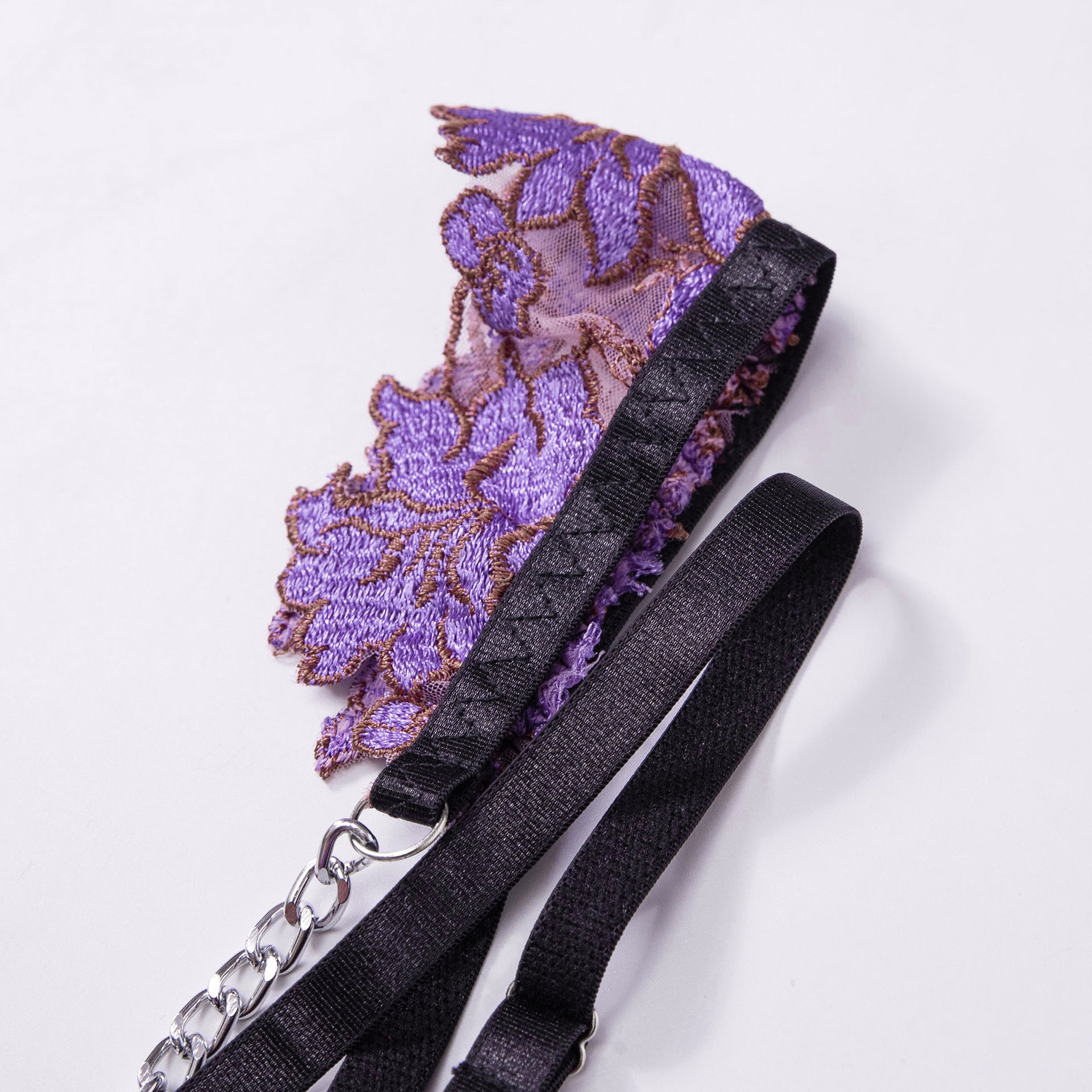 Cross-Border Sexy Lingerie for Women Ultra-Thin See-Through Floral Embroidery Lace Bra Large Bust Minimizer Sexy Lingerie Four-Piece Set