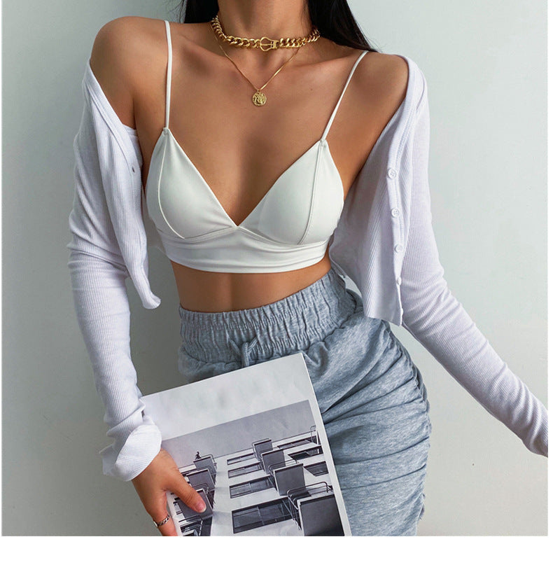 Hot-Selling French Style Sexy Lingerie for Women, Wireless Thin Triangle Cup, Small Chest Push-Up, Smooth Back Bra Wholesale