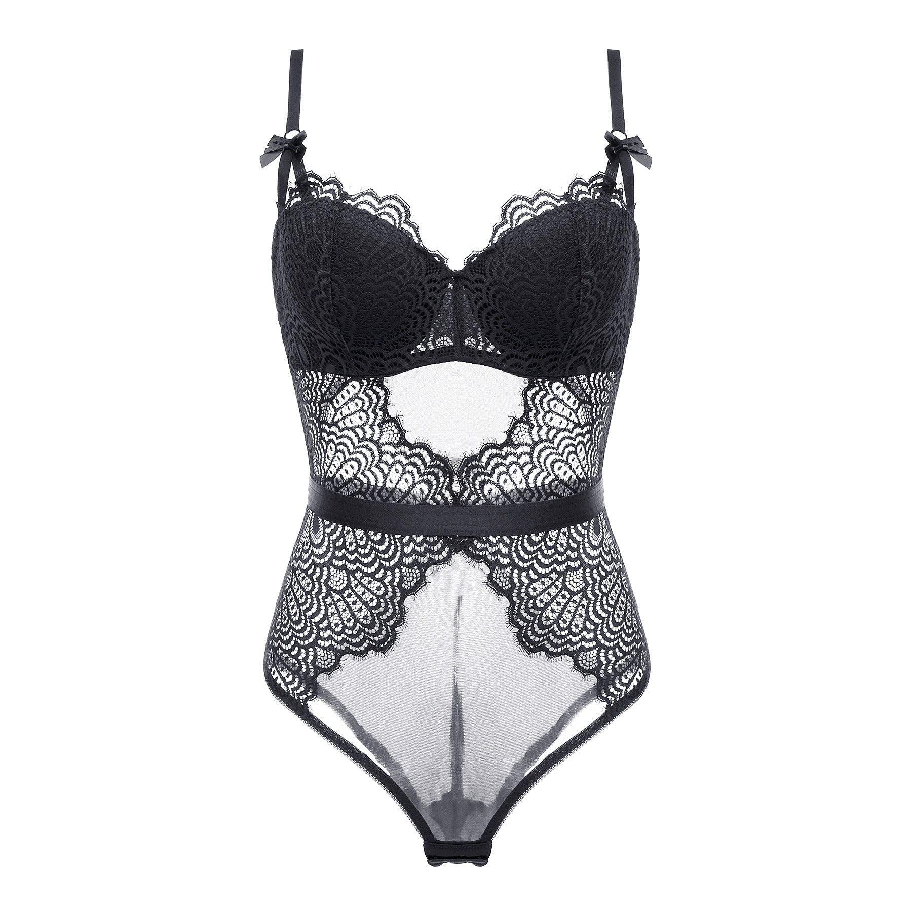 Cross-Border Small Chest Push-Up Breathable Shaping Bodysuit with Bra Sexy Lace Women's Underwear