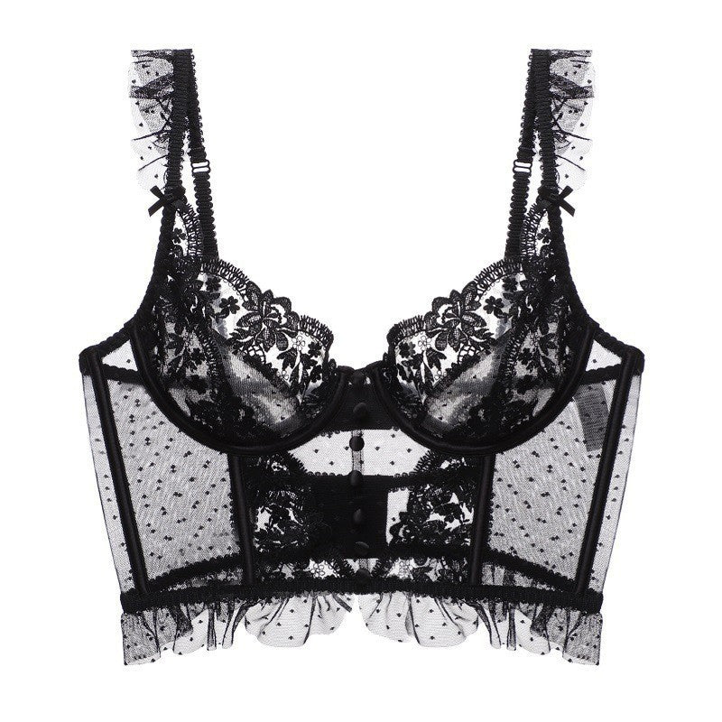 Cross-Border European and American Hot-Selling Sexy Lingerie Sexy Ultra-Thin Push-Up Beautiful Back Fishbone Shaping Lace Sexy Lingerie
