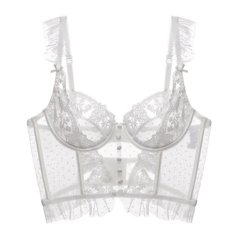 Cross-Border European and American Hot-Selling Sexy Lingerie Sexy Ultra-Thin Push-Up Beautiful Back Fishbone Shaping Lace Sexy Lingerie