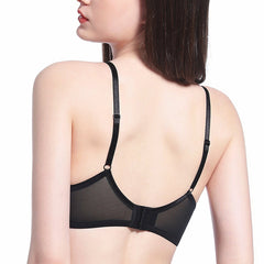 Cross-Border Sexy Lace Embroidery Underwear Summer Thin Cotton Large Bust Minimizing French Style Underwear Anti-Sagging Plus Size Bra