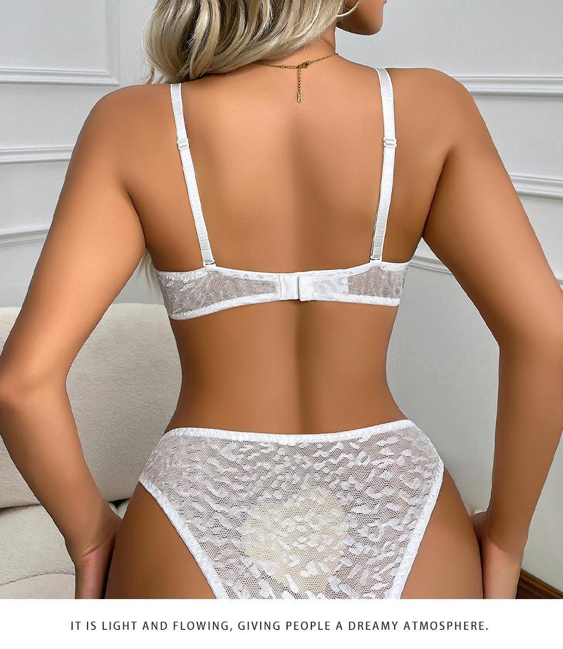 Sexy Lingerie U Leopard Print Backless Push-Up Bra for Large Busts, Minimizing and Anti-Sagging, Large Size Bra