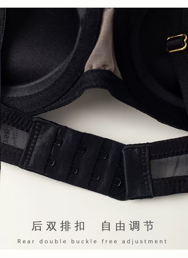 Cross-border new arrival Bra Sexy Lingerie Thin Top Thick Bottom Bra Strap Push-Up Gathered Bra Women's Suit