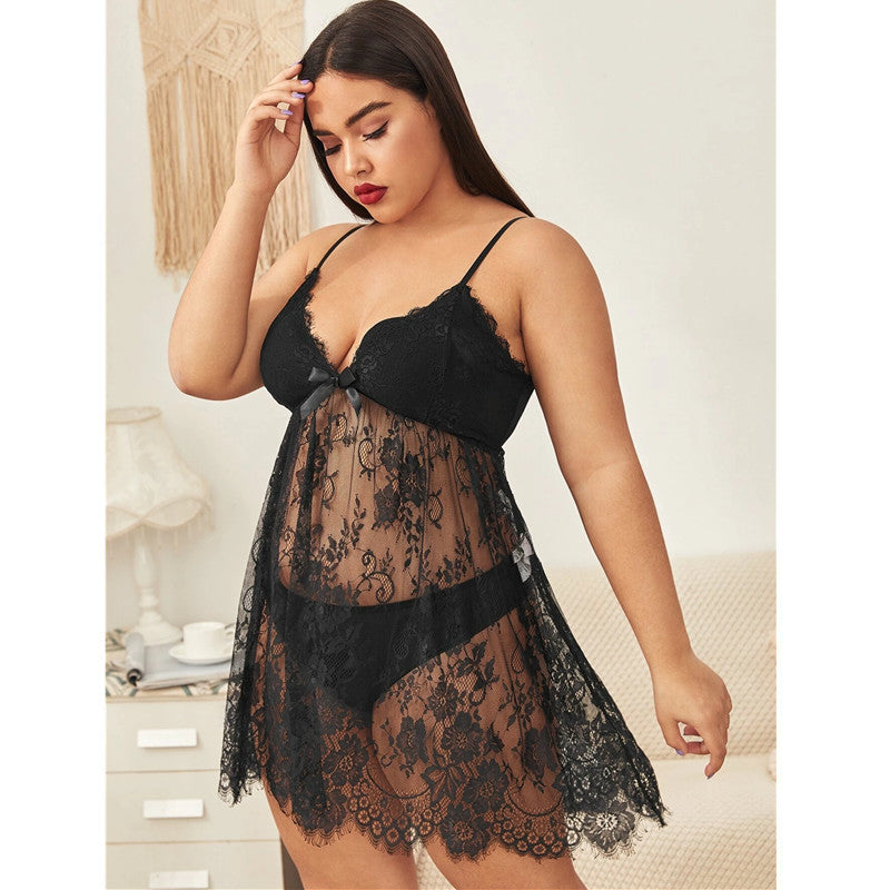 Plus Size Fat Lady Outfit plus size Amazon's new European and American fashionable and comfortable home pajamas set
