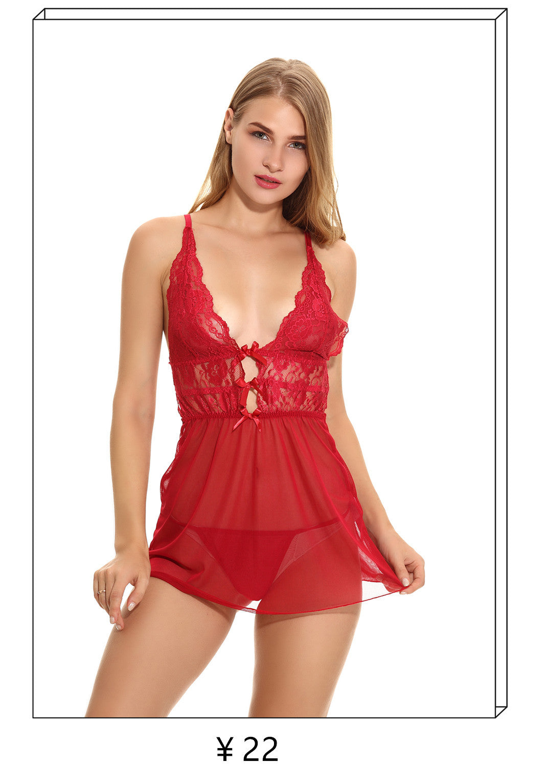 Cross-Border E-commerce Amazon PlusSize V Collared Nightdress Satin Nightdress Lace Chemise Russian Source Lingerie