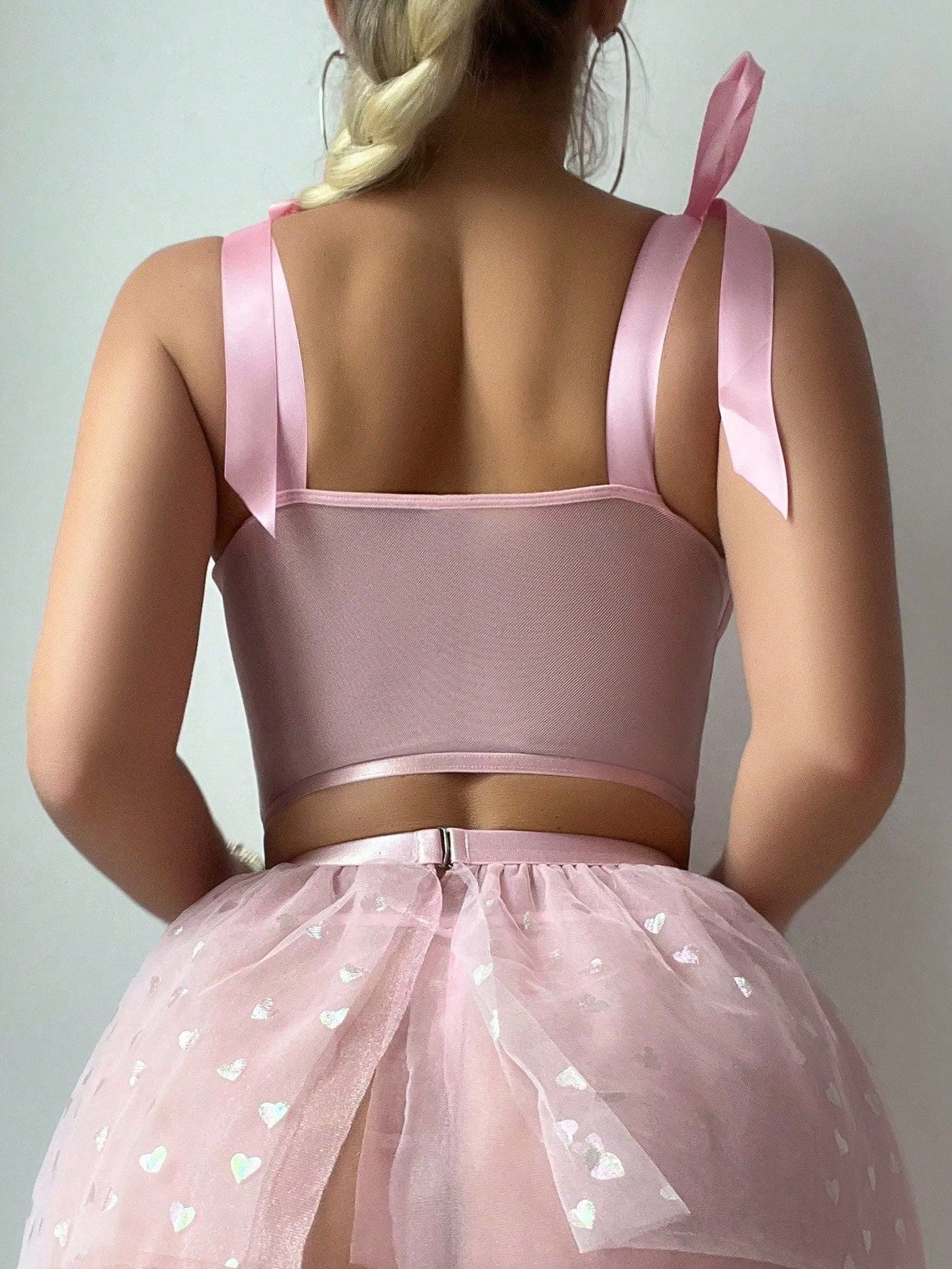 Foreign Trade Cross-Border Hot-Selling Sexy Lingerie Pure Desire See-Through Tie Bow Sequin Mesh Dress Lace Erotic Lingerie