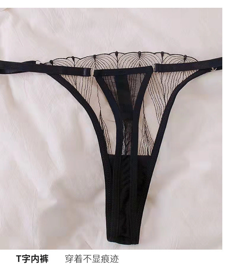European and American Cross-Border Hot-Selling Sexy Lingerie Cross-Strap Lace Big Bust Minimizer Plus Size Lingerie Set