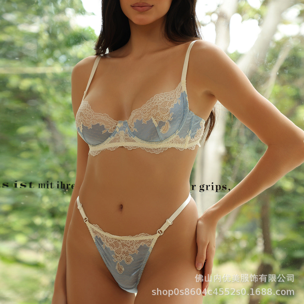 Amazon Foreign Trade Sexy Lingerie Women's Lace Ultra-thin See-through Large Bust Minimizer Push-up Sexy Set Wholesale