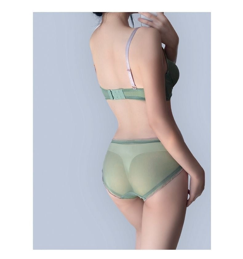 Cross-Border Hot-Selling Sexy Lingerie Ultra-Thin Mesh Large Bust Minimizer Side Breast Collection Anti-Sagging Bra Sexy Lingerie Set