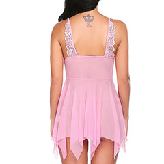 2023Spring New Export White Embroidered Pink Lace Camisole Dress Plus Size Sexy Nightdress In Stock