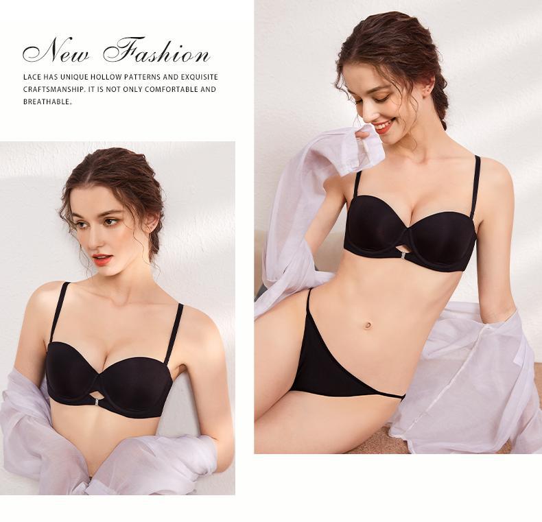 Cross-Border Sexy Seamless Underwear Glossy Strapless Anti-Slip Soft Steel Ring Bra Big Chest Makes You Look Smaller Plus Size Underwear Bra