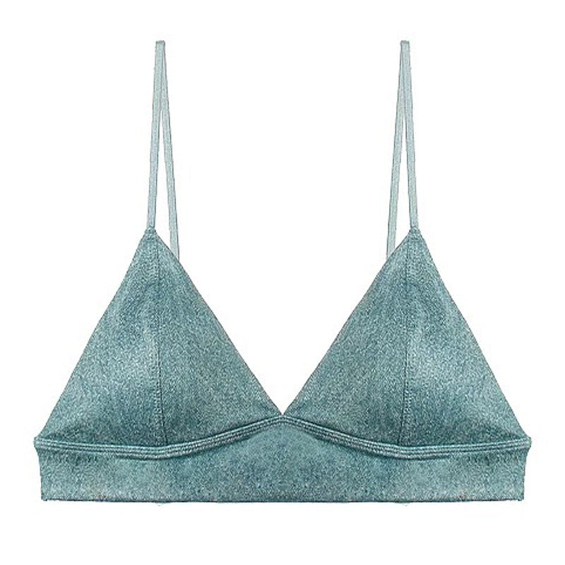 Cross-Border European and American Style French Bra Triangle Cup Wireless Bra Small Chest Enhancing Large Chest Push-Up Leopard Print Sexy Bra