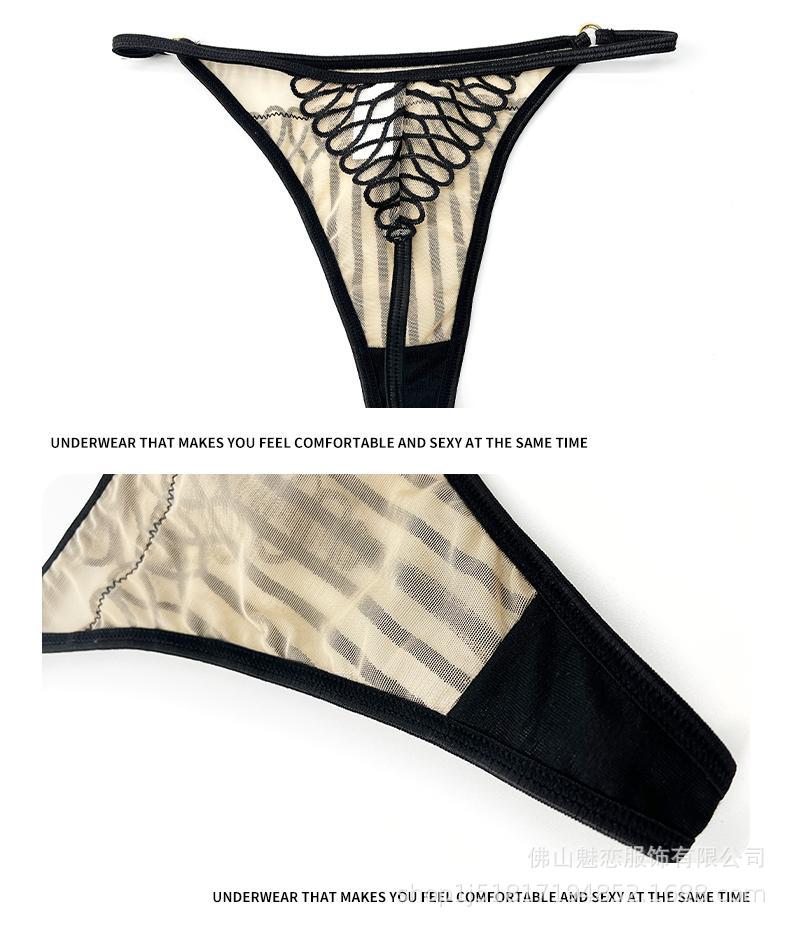 Cross-border European and American Sexy Lingerie for Women Ultra-thin Deep U Shell-Shaped Embroidery Large Bust Minimizing Anti-Sagging Lift Bra Set