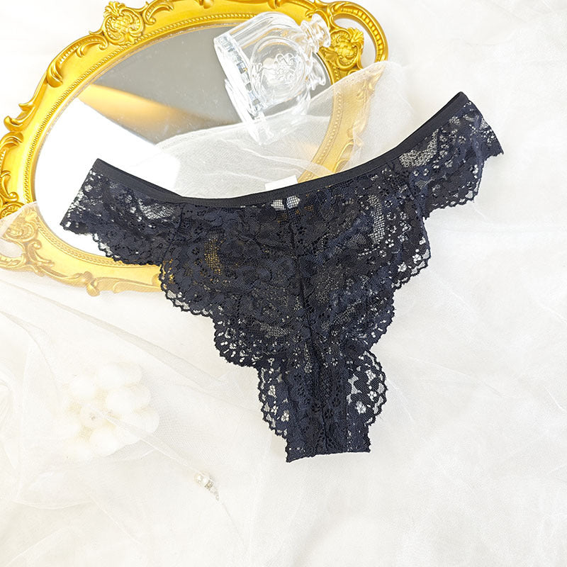 Cross-Border Hot-Selling Pure Desire Style Sexy Lace Hollow Design See-Through Strap Underwire Lightweight Erotic Lingerie Two-Piece Set