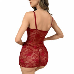 Sexy Lace Nightgown - Sheer Mesh Slit Chemise & Babydoll | Sultry Sleepwear | Bridal & Date Night Lingerie