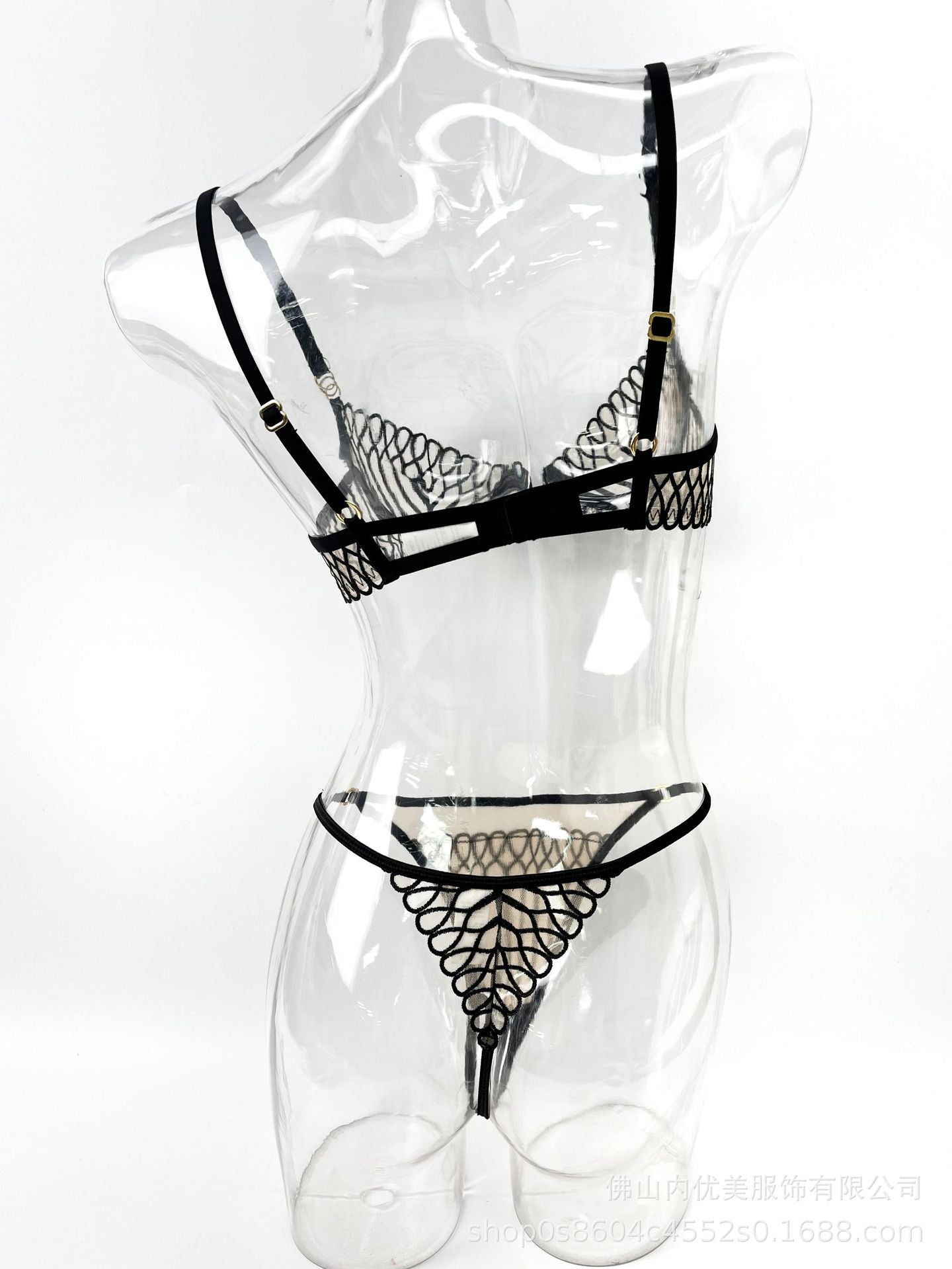 European and American French Style Lingerie for Women, Ultra-Thin and Deep U Shell-Shaped Embroidery Large Bust Minimizing Anti-Sagging Sexy Set Bra