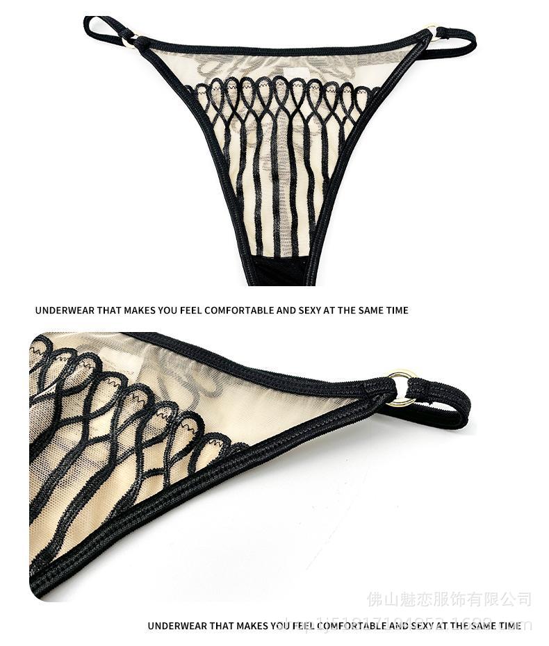 Cross-border European and American Sexy Lingerie for Women Ultra-thin Deep U Shell-Shaped Embroidery Large Bust Minimizing Anti-Sagging Lift Bra Set