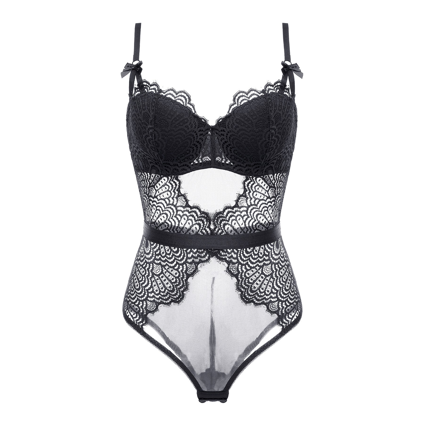 Cross-Border Small Chest Push-Up Breathable Shaping Bodysuit with Bra Sexy Lace Women's Underwear