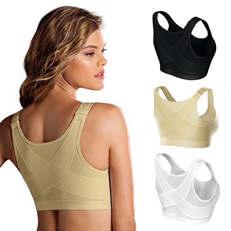 Cross-border European and American Front Buckle Sports Vest Wireless Adjustable Bra Running Yoga Sports Breathable Comfortable Underwear