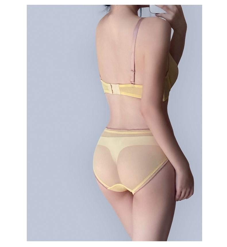 Cross-Border Hot-Selling Sexy Lingerie Ultra-Thin Mesh Large Bust Minimizer Side Breast Collection Anti-Sagging Bra Sexy Lingerie Set