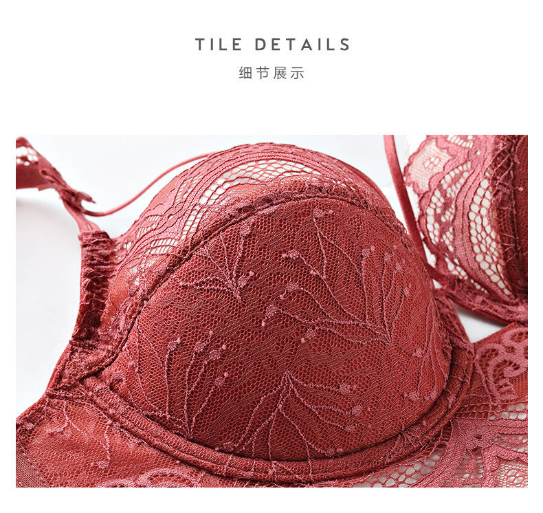 Women's Underwear Large Bust Minimizer Bra Set Sexy Lace Thin Bra Bra