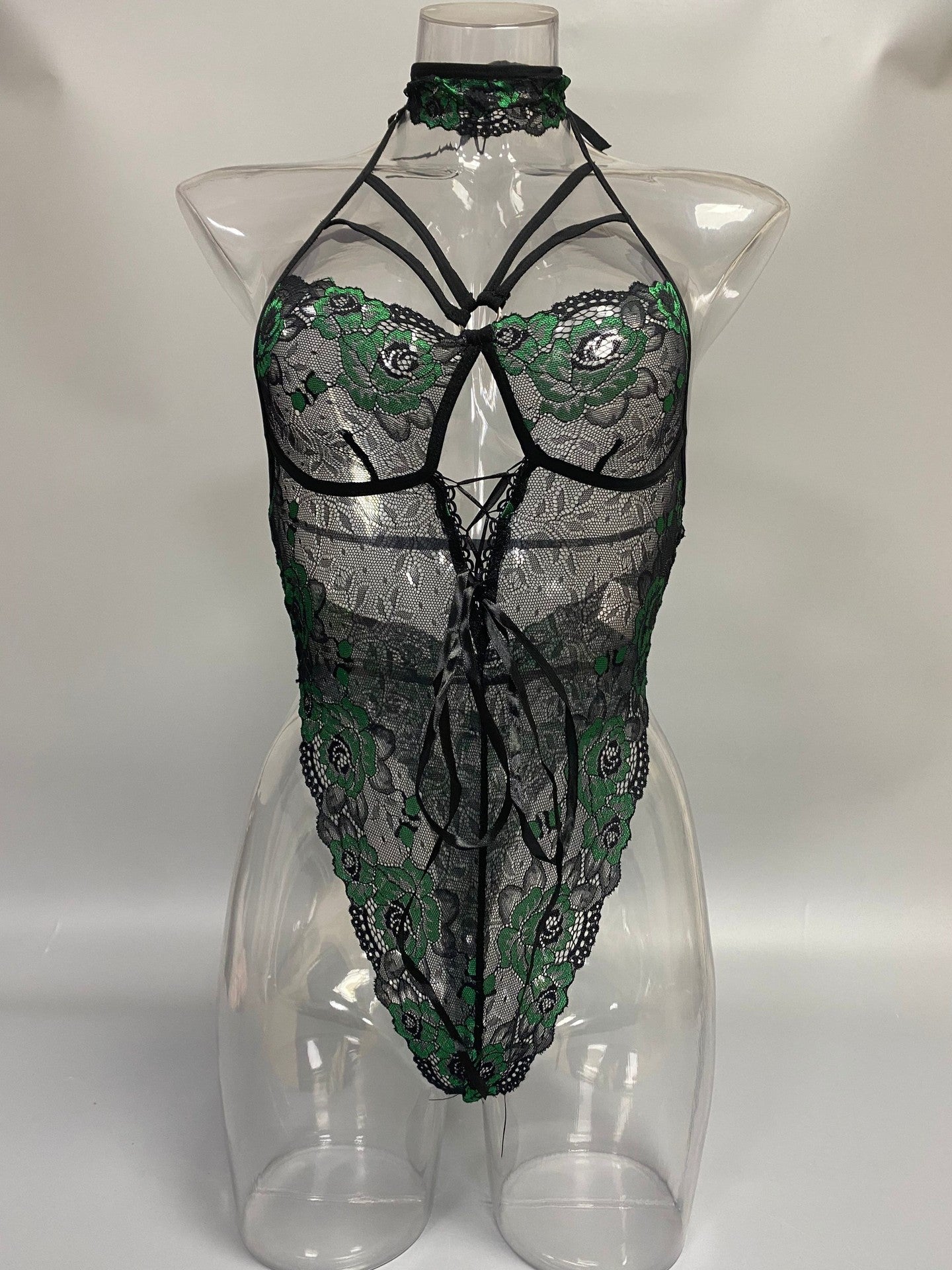 Women's Sexy Lingerie plus Size One-piece lace deep V Tights European and American Cross-Border AliExpress eBay Source of Goods