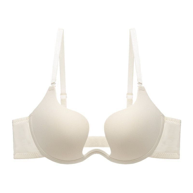 21/1 Cup Nai Shi Han Half Cup Bra Push-Up Small Chest Beauty Back Underwear for Women Summer U Deep Cut V Low Cut