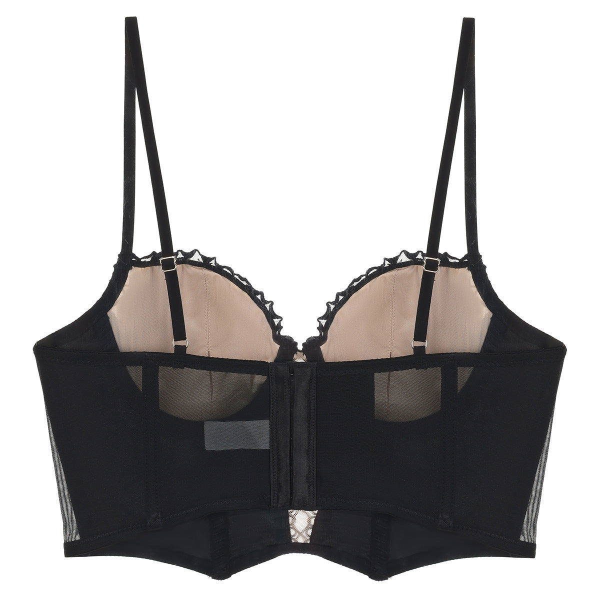 French Style Sexy Lingerie Summer Thin Retro Rose Fishbone Bra Vest Style Long Shaping Push-Up Bra