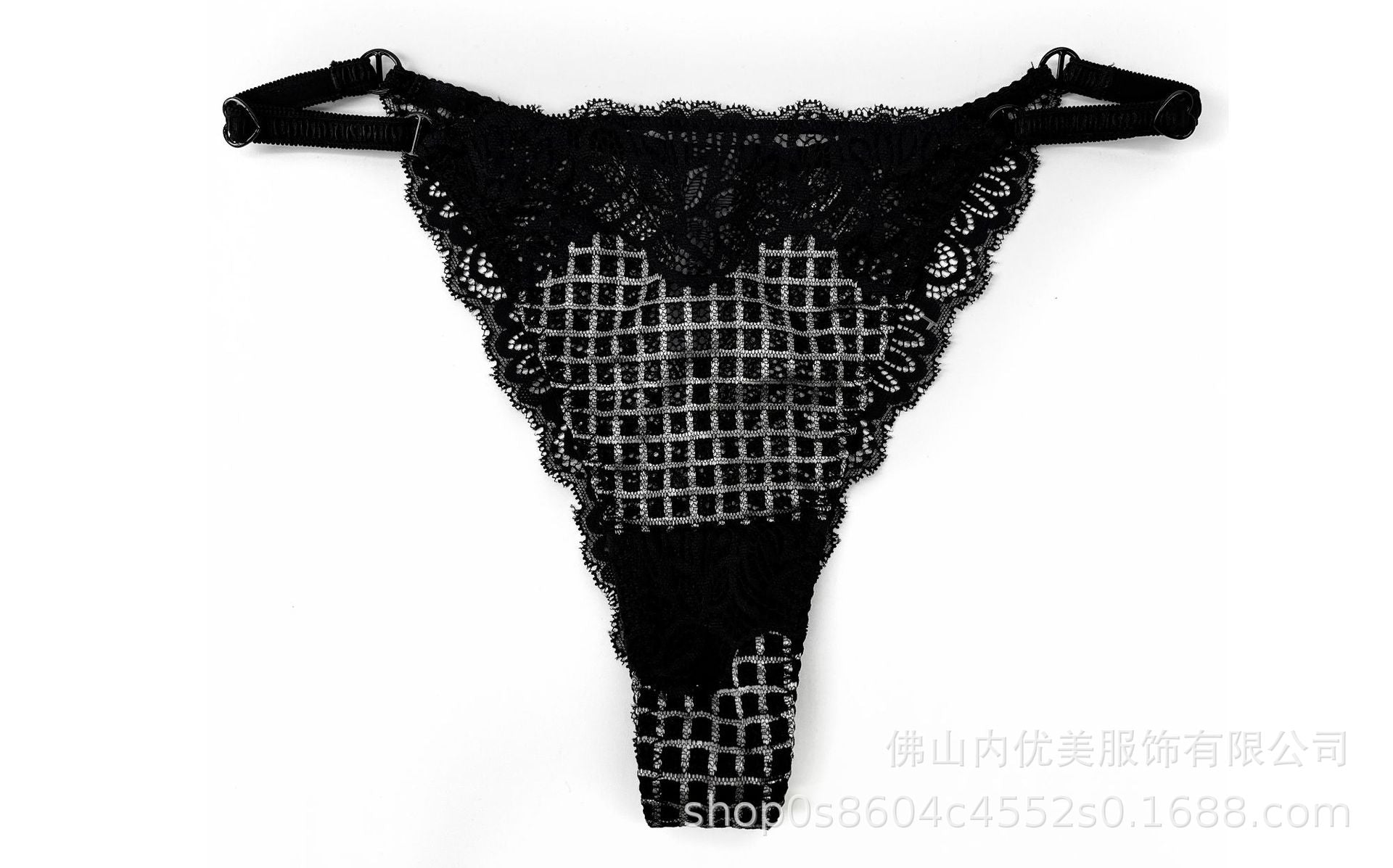 Cross-Border European and American Style French Lingerie Sexy Ultra-Thin Plaid Lace Bra Large Bust Minimizer Sexy Lingerie Set